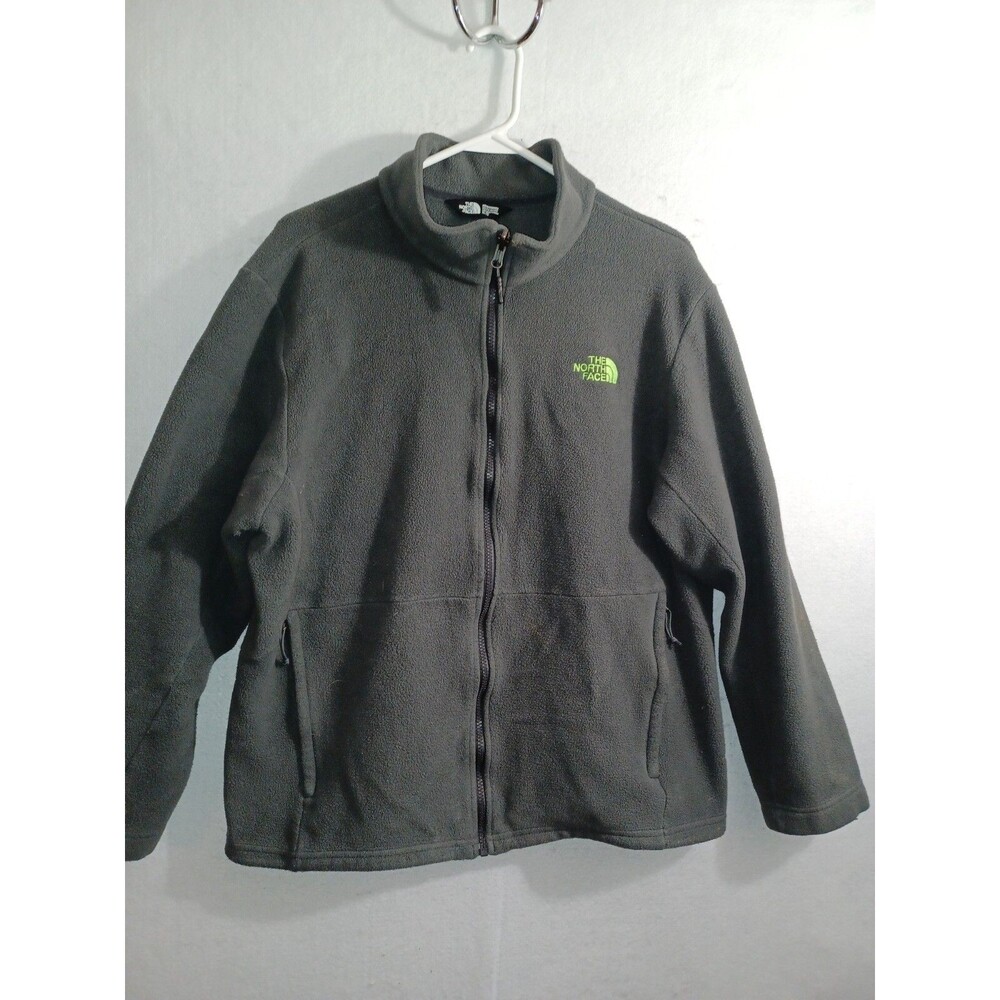 Mens The North Face Grey Full ZIP Fleece Size Pocket Jacket Size XL